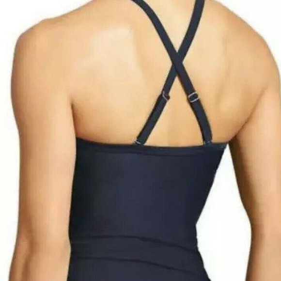 Athleta Tankini TWISTER Swim Top Black Size 34 B/C Small - Picture 2 of 4